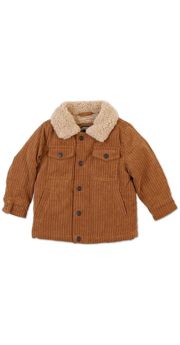 Toddler Boys Sherpa Lined Corduroy Jacket - Tan | Burkes Outlet