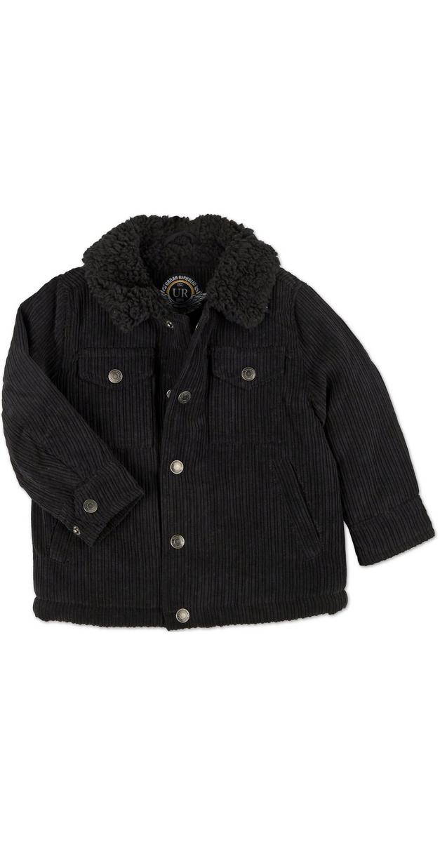 Toddler Boys Sherpa Lined Corduroy Jacket Black Burkes Outlet