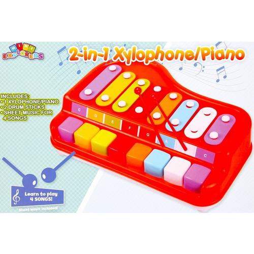 Jr Explorers 2-In-1 Piano/Xylophone 