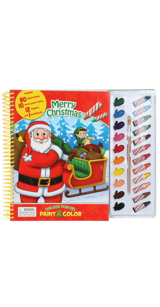 Children's Christmas Paint & Color Book Burkes Outlet