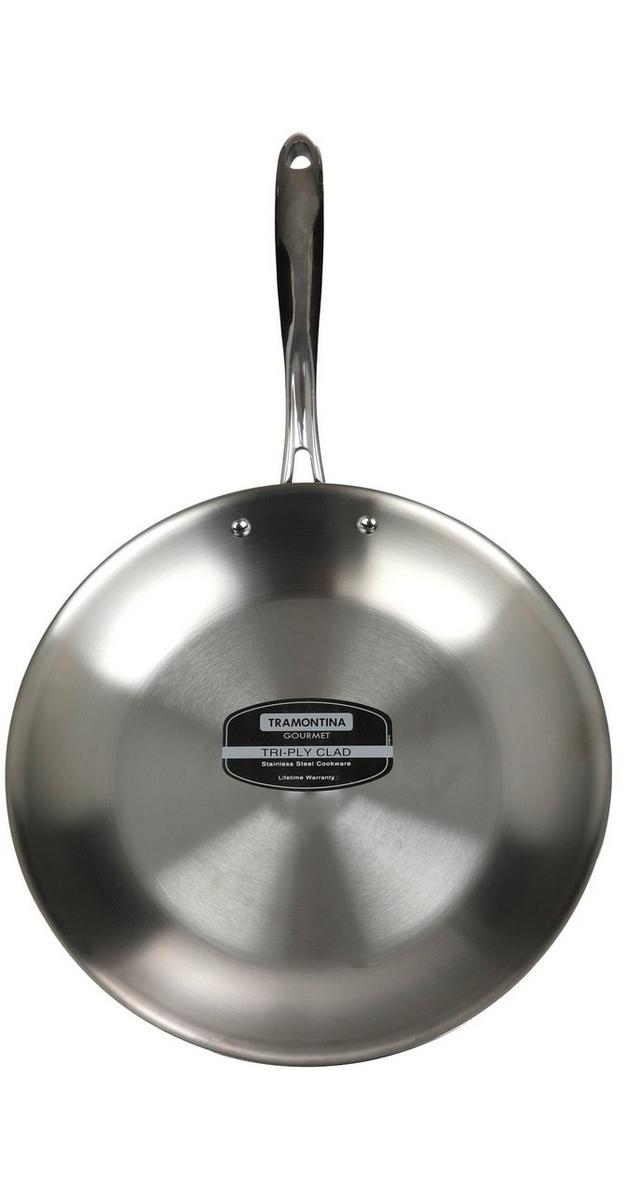 12" Stainless Steel TriPly Clad Frying Pan Burkes Outlet