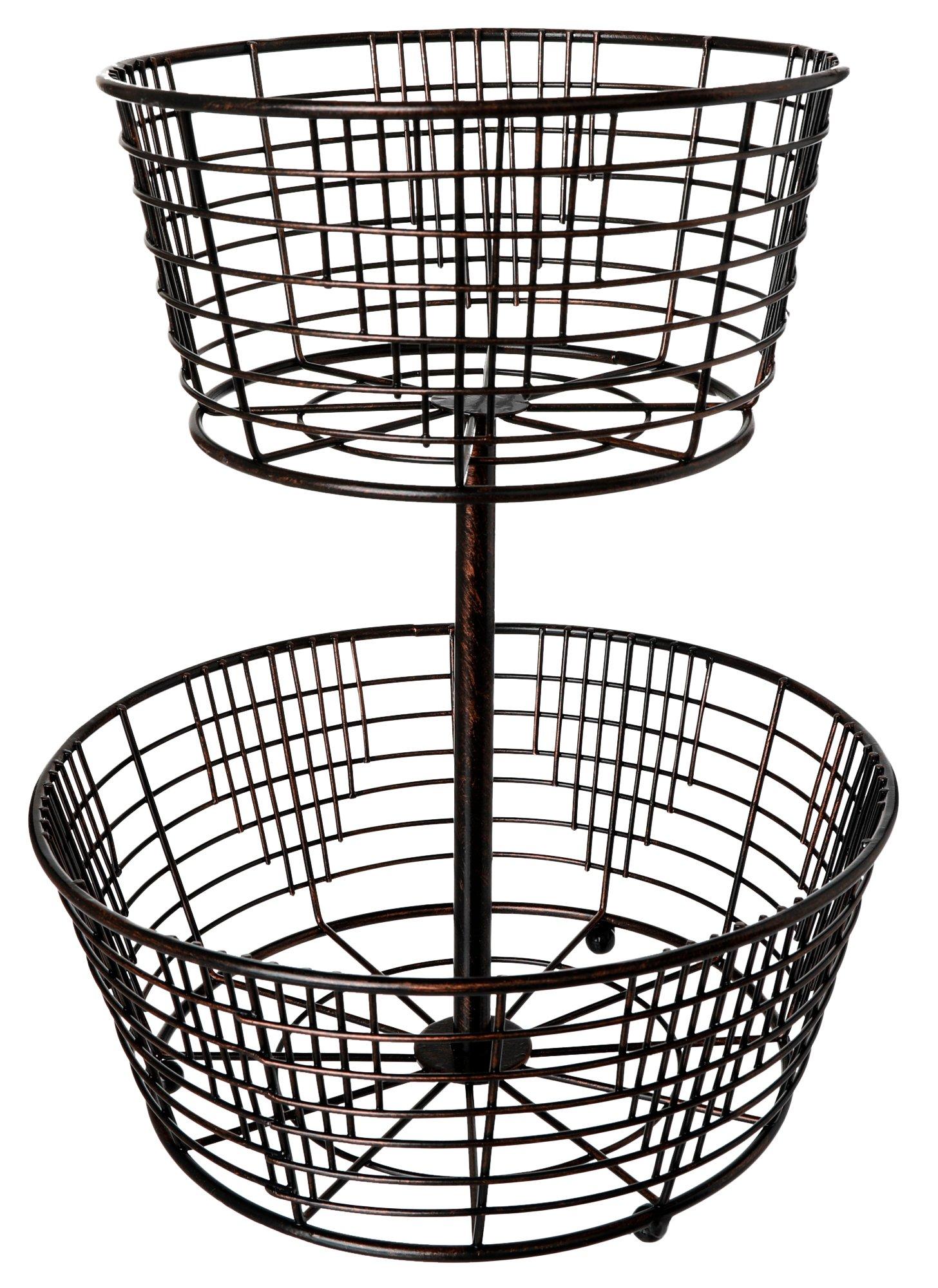 2 Tier Wire Kitchen Basket Bronze Burkes Outlet   405 3142 4524 00 Yyy