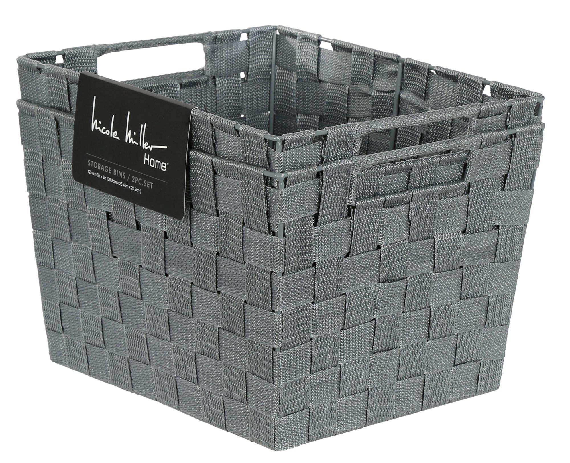 woven fabric storage baskets