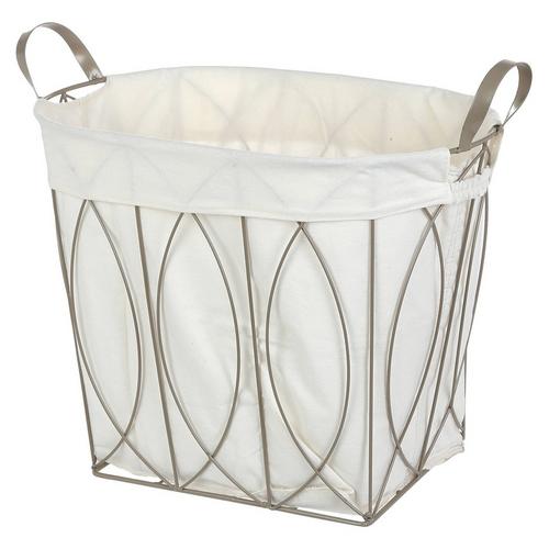 18 Decorative Wire Storage Basket W Liner Gold Burkes Outlet