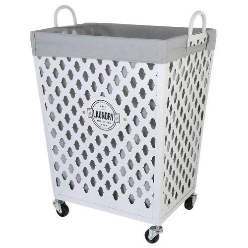 Featured image of post Metal Laundry Basket On Wheels : Most are made of metal and they do have a certain industrial appeal but they can also fit well in other types of decors.