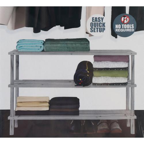 3 Tier Wood Shoe Rack Grey Burkes Outlet