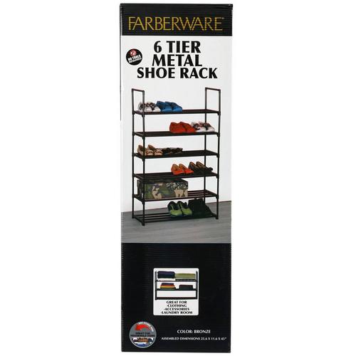 All Purpose 6 Tier Metal Household Rack Bronze Burkes Outlet