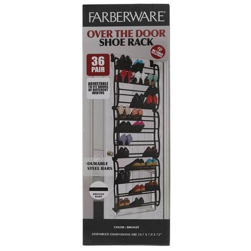 36 Pair Over The Door Shoe Rack Bronze Burkes Outlet