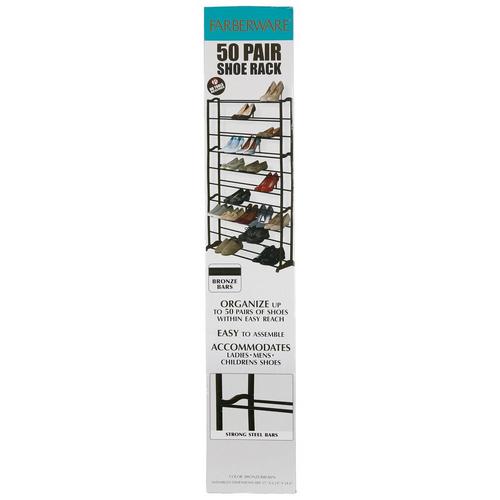 50 Pair Shoe Rack Bronze Burkes Outlet