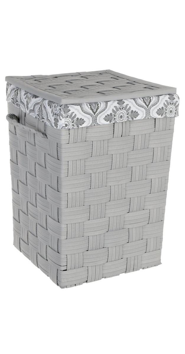 24" Woven Fabric Laundry Hamper Grey Burkes Outlet