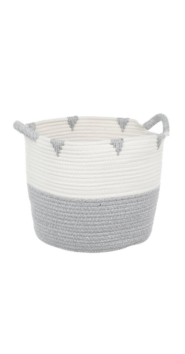 Small Two Tone Woven Basket - Grey | Burkes Outlet