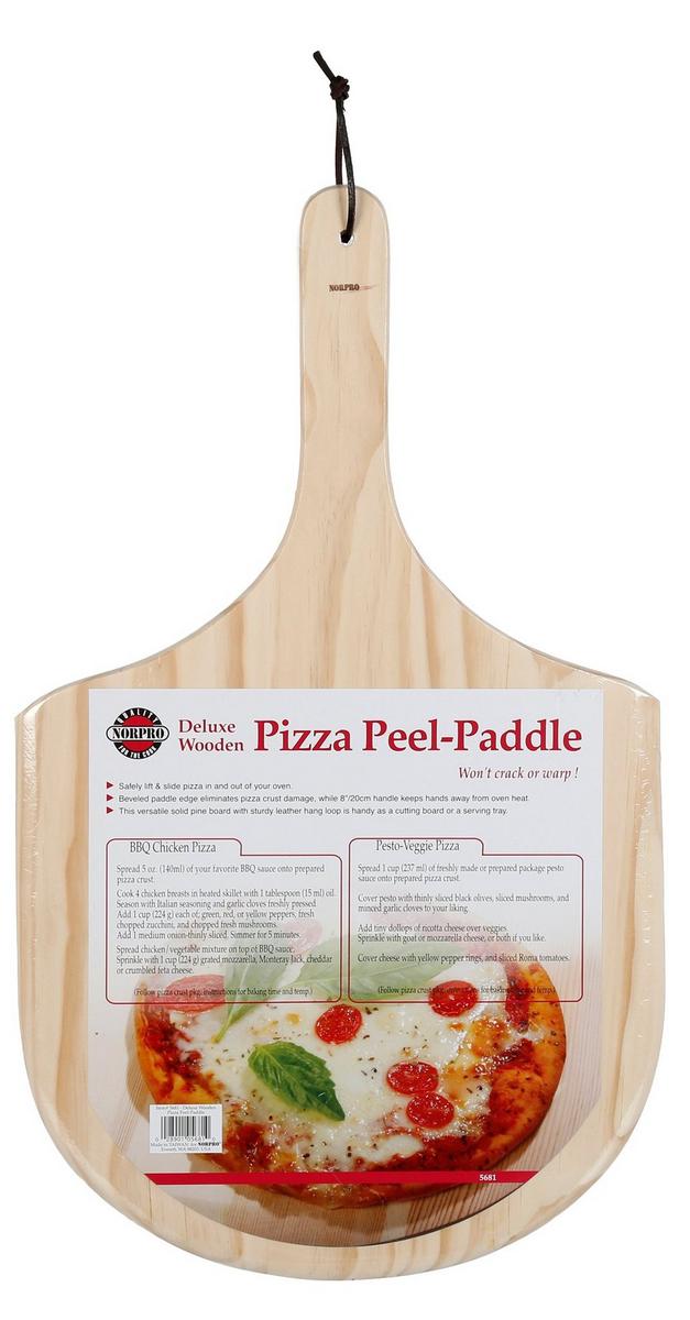 Deluxe Wooden Pizza Peel Paddle Burkes Outlet