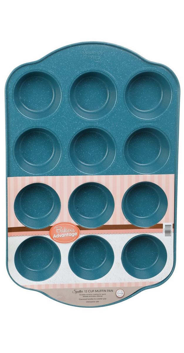 12 Cup NonStick Muffin Pan Teal Burkes Outlet
