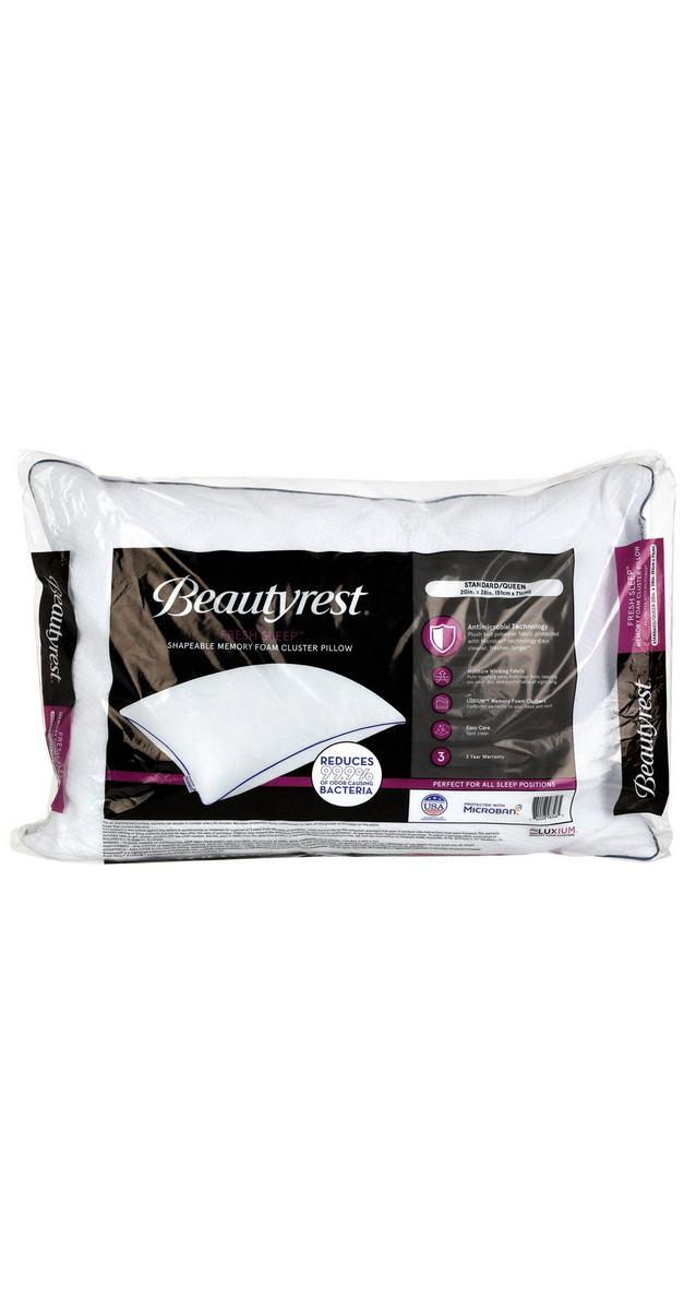 Queen Fresh Sleep Memory Foam Cluster Pillow - White | Burkes Outlet