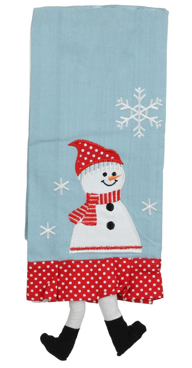 2 Pk Snowman Kitchen Towels - Blue/White | Burkes Outlet