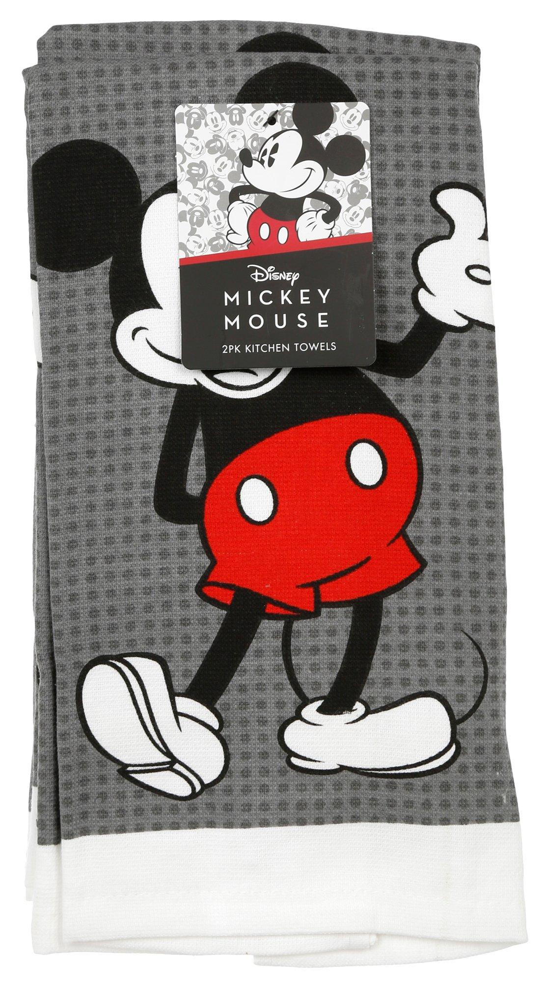 2 Pk Mickey Mouse Kitchen Towel Set Grey Burkes Outlet   415 4697 4042 03 Yyy