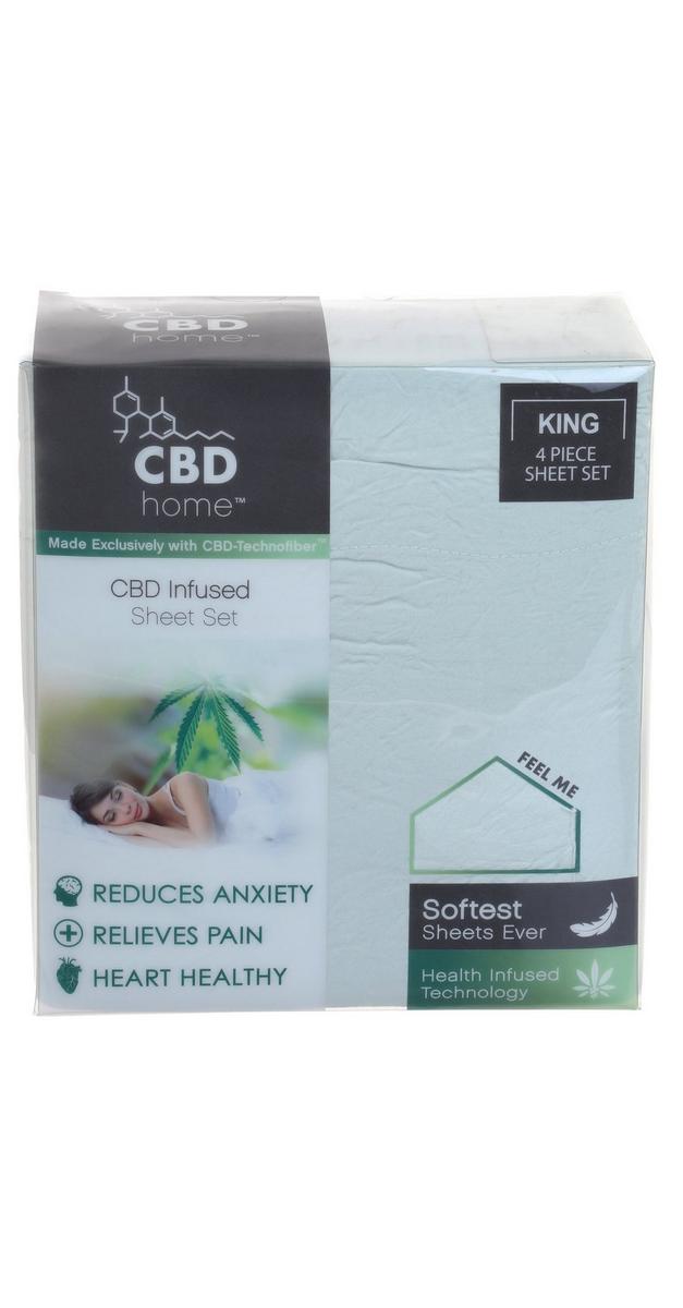 King size 4 Pc CBD Infused Sheet Set Green Burkes Outlet
