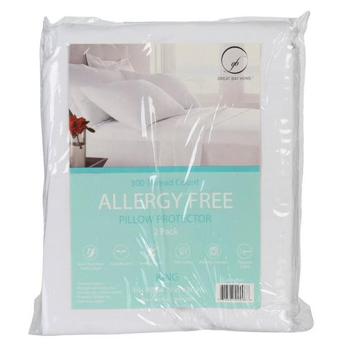 Allergy Free 300 Thread Count 2 Pk Pillow Protector White