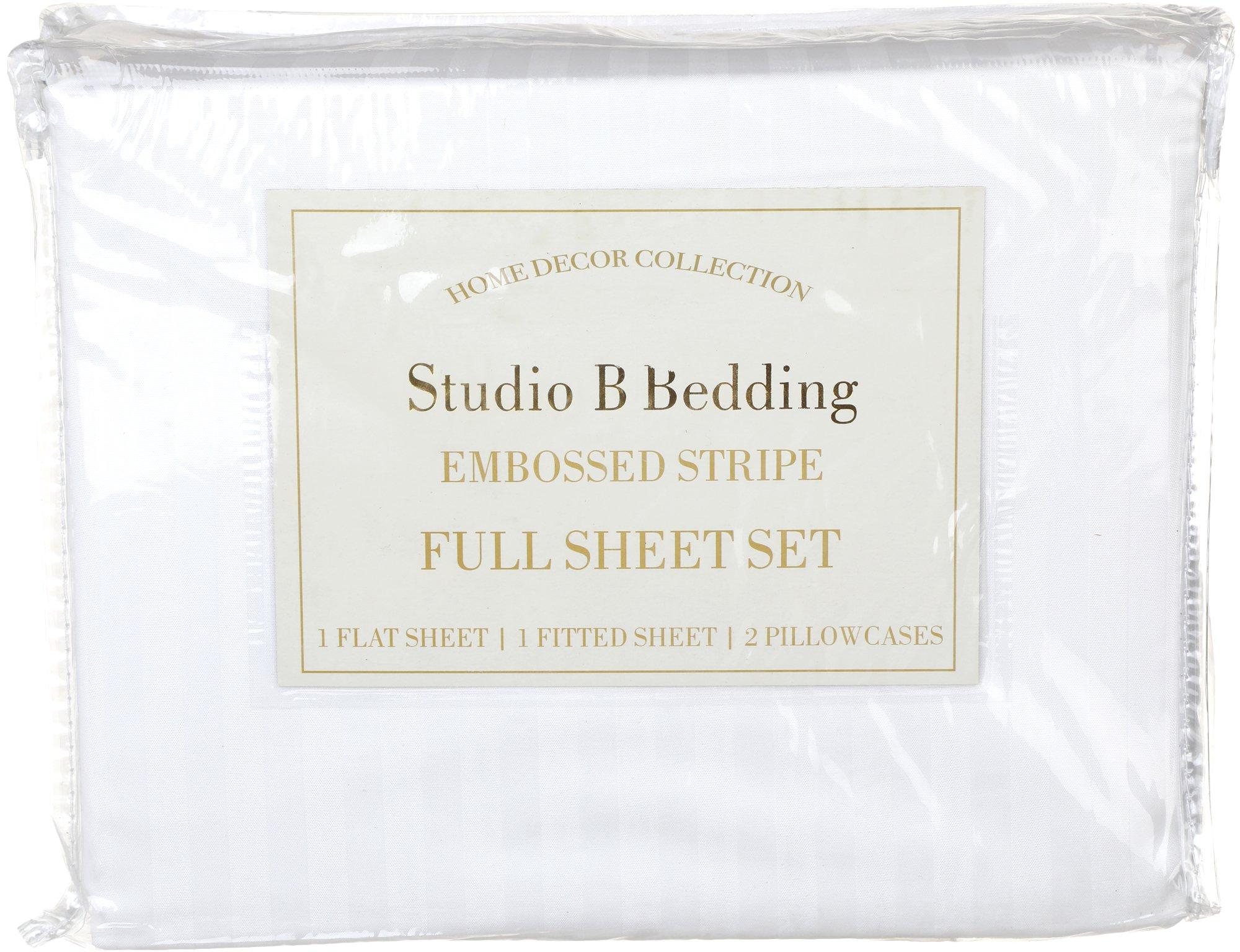 Studio B Bedding King Sheet Set - White | Burkes Outlet