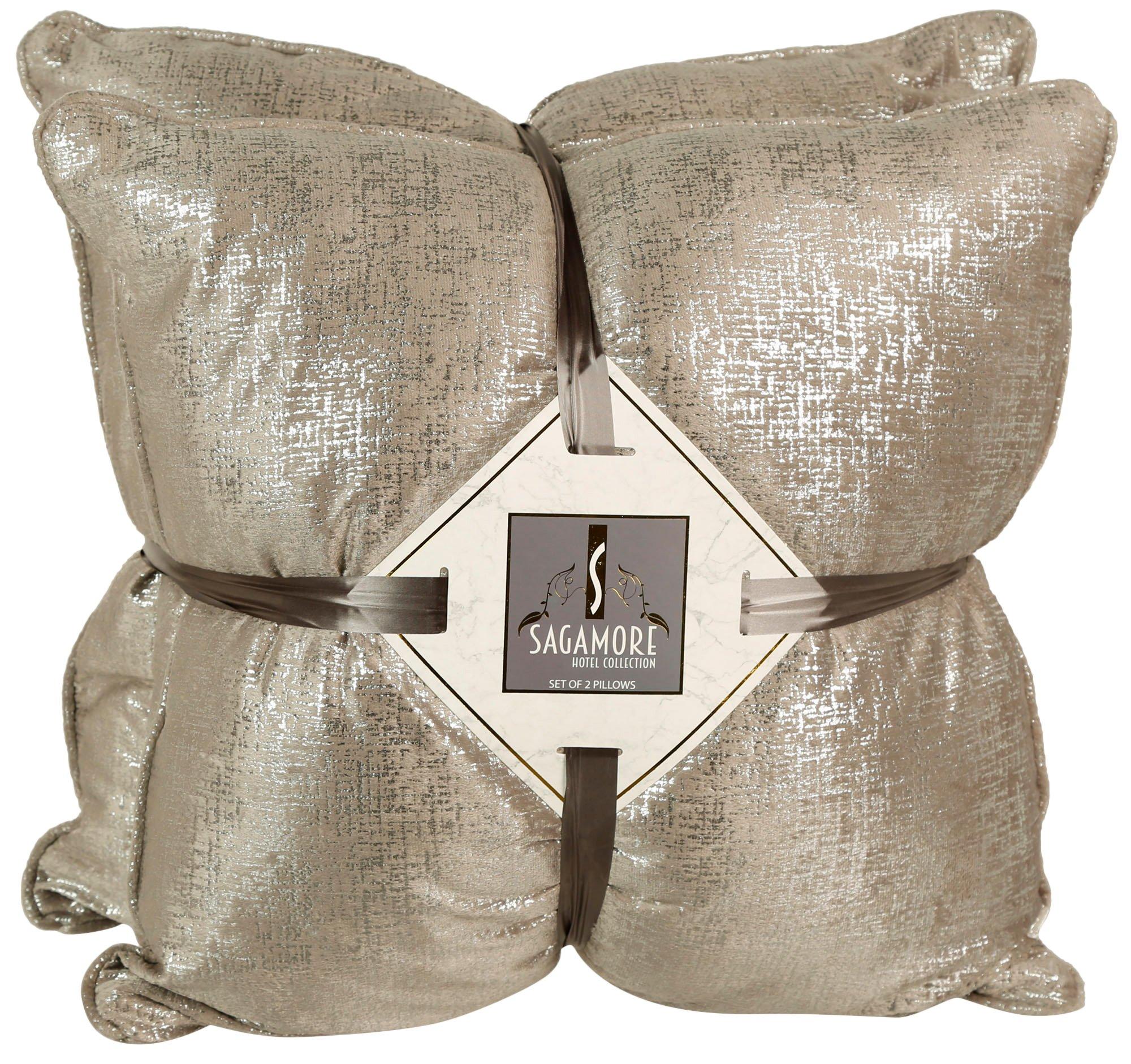 metallic throw pillows