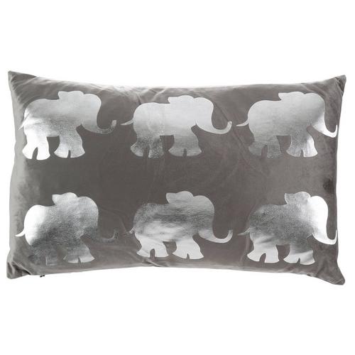 Foil Elephant Decorative Pillow Grey Burkes Outlet