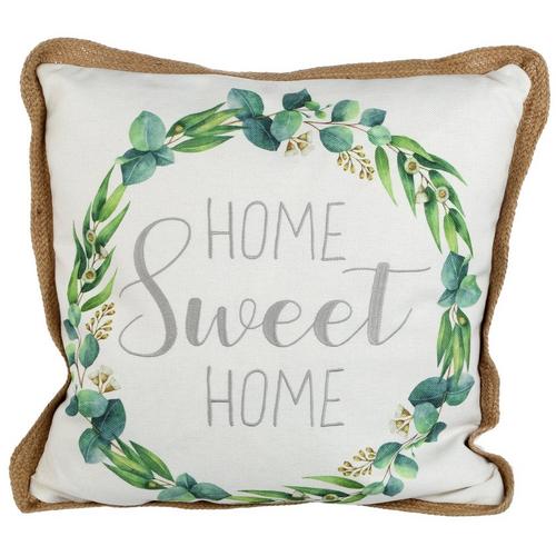 Home Sweet Home Jute Flange Throw Pillow Multi Burkes Outlet