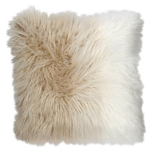 Ombre Fuzzy 20 Throw Pillow White Burkes Outlet