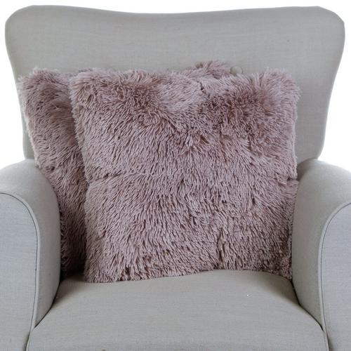 2 Pk Faux Fur Decorative Pillows Lilac Burkes Outlet