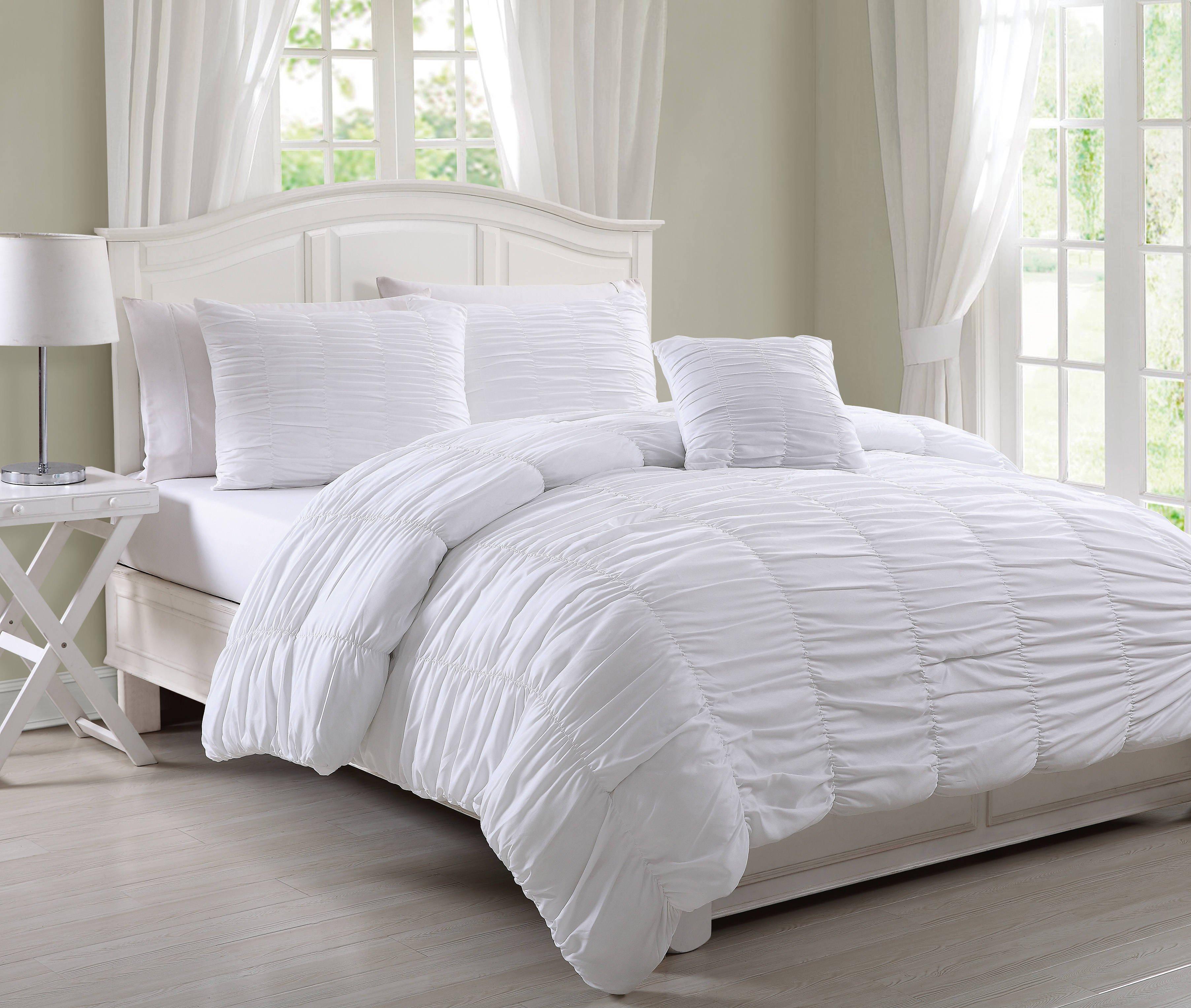 Twin Nikki Collection Comforter Set - White | Burkes Outlet