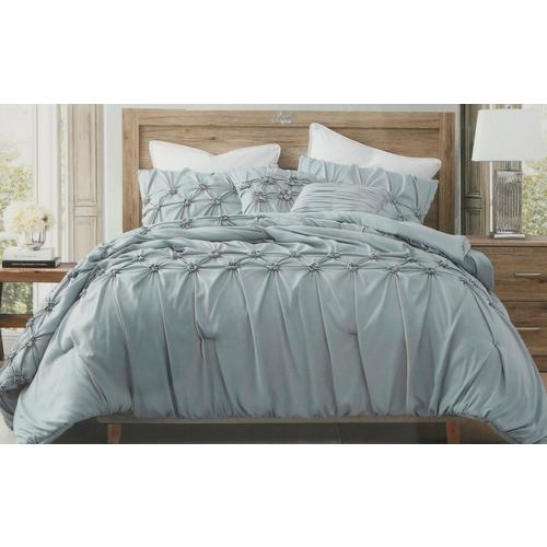 Queen Bellerose 5 Pc Comforter Set Light Blue Burkes Outlet