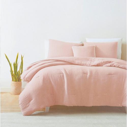 King Size 4 Pc Washed Comforter Set Mauve Burkes Outlet