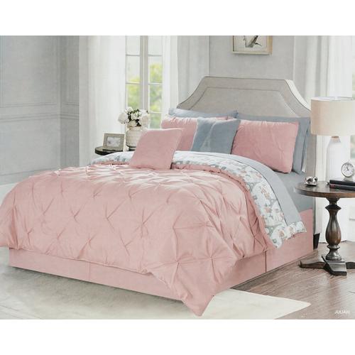 King 10 Pc Comforter Set Blush Burkes Outlet