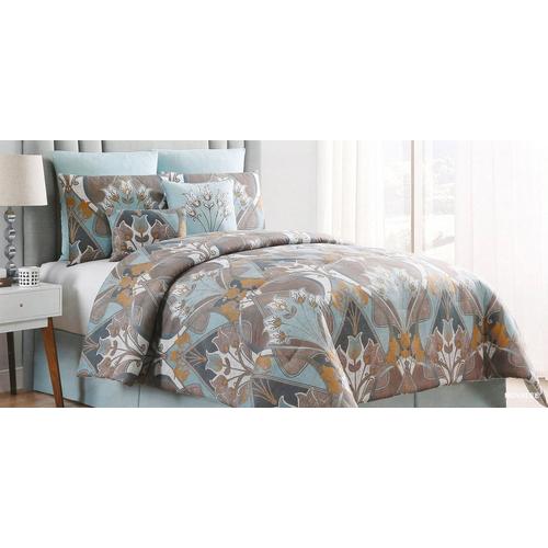 King Size 8 Pc Novalee Comforter Set Blue Burkes Outlet