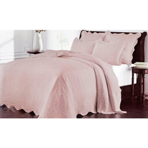 King Size 3 Pc Matelasse Coverlet Set Mauve Burkes Outlet