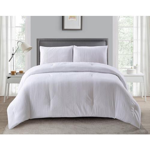 Queen Tribeca 3 Pc Comforter Set White Burkes Outlet