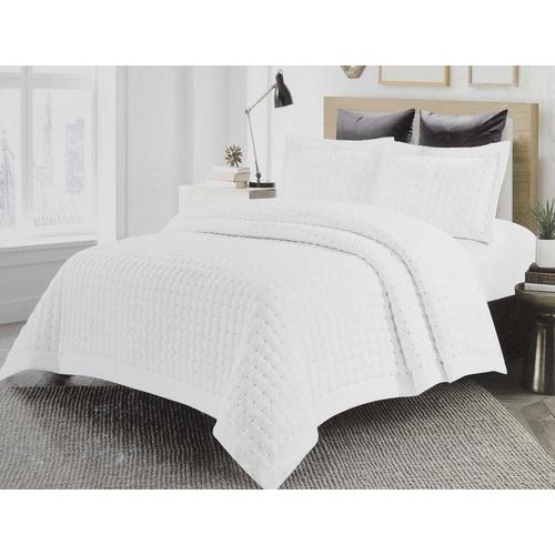 King Size 3 Pc Chelsea Comforter Set White Burkes Outlet