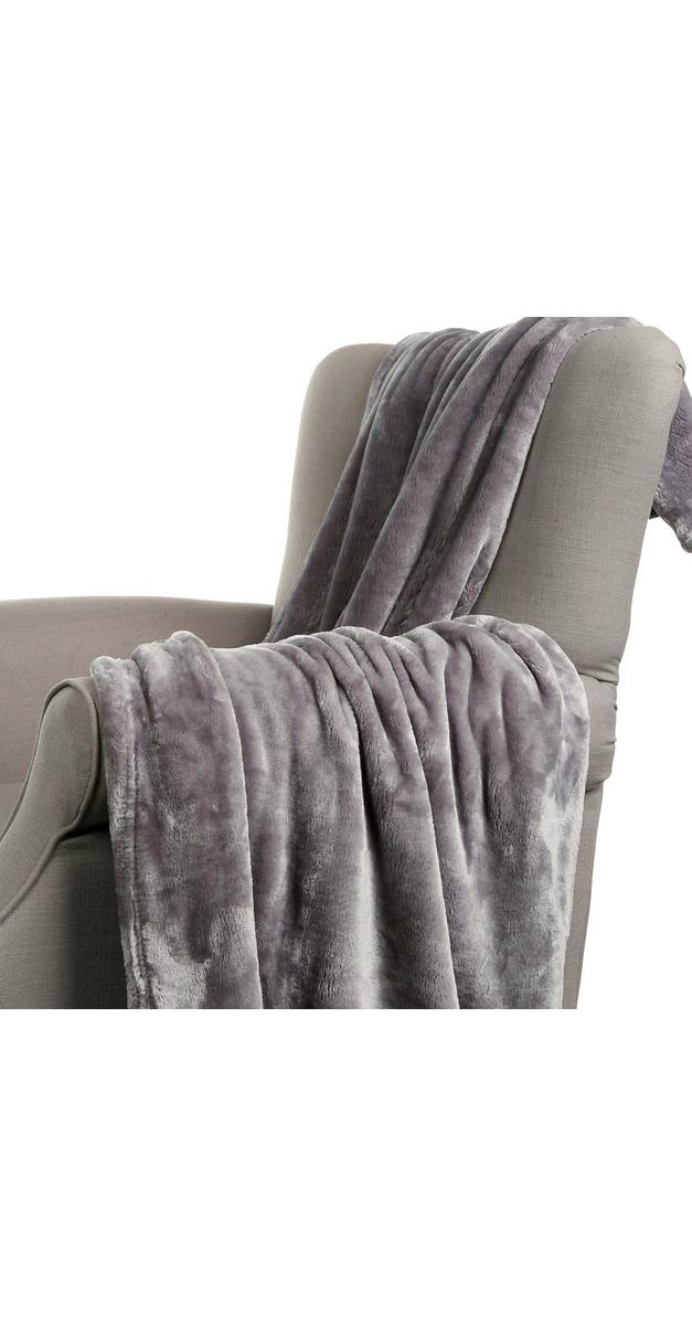 Luxury Velvet Throw Blanket Grey Burkes Outlet