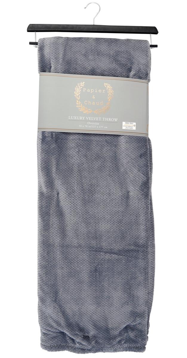 Luxury Velvet Throw Blanket Grey Burkes Outlet