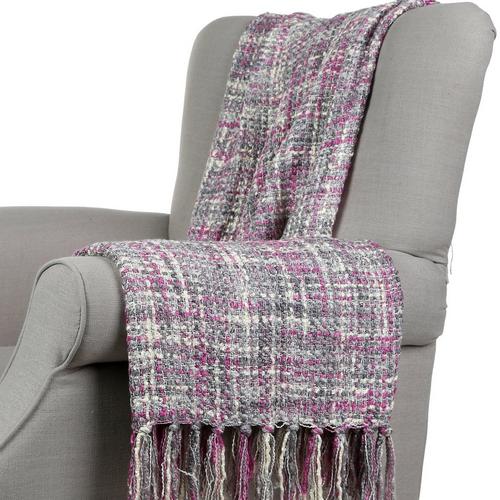 Woven Tassel Throw Blanket Lavender Grey Burkes Outlet