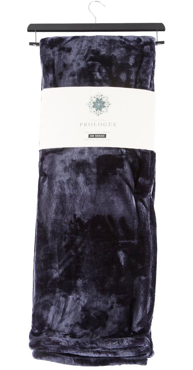 50x70 Luxury Velvet Throw Blanket Navy Burkes Outlet