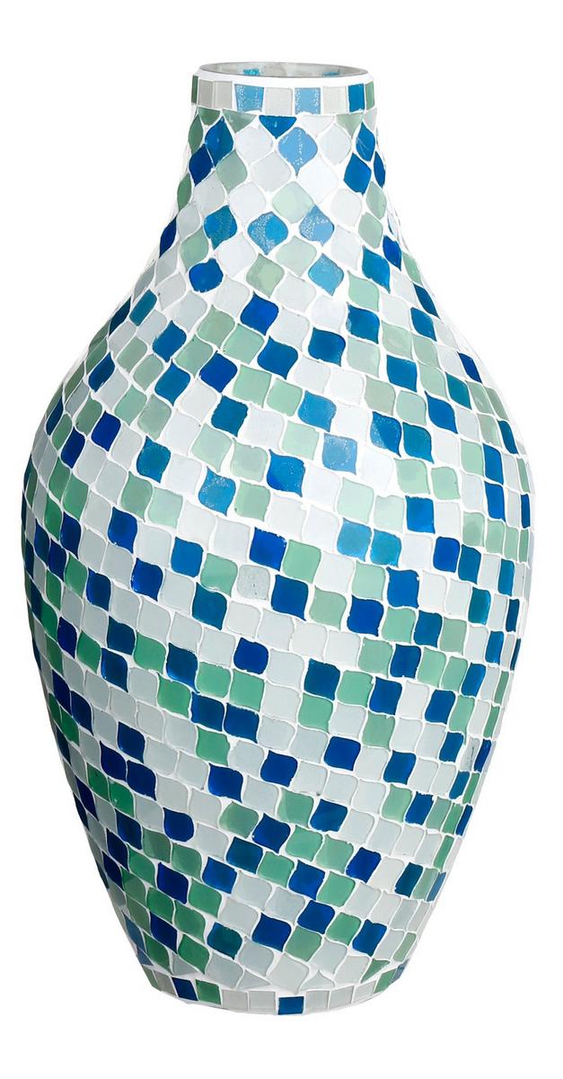 15" Mosaic Tile Decorative Vase Blue Burkes Outlet