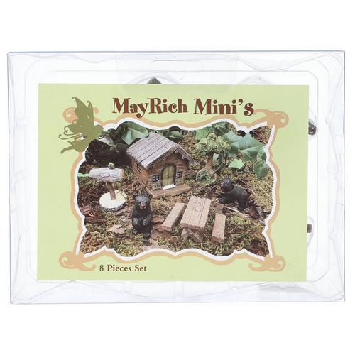 Mini Cabin Black Bear Garden Figurine Set Burkes Outlet