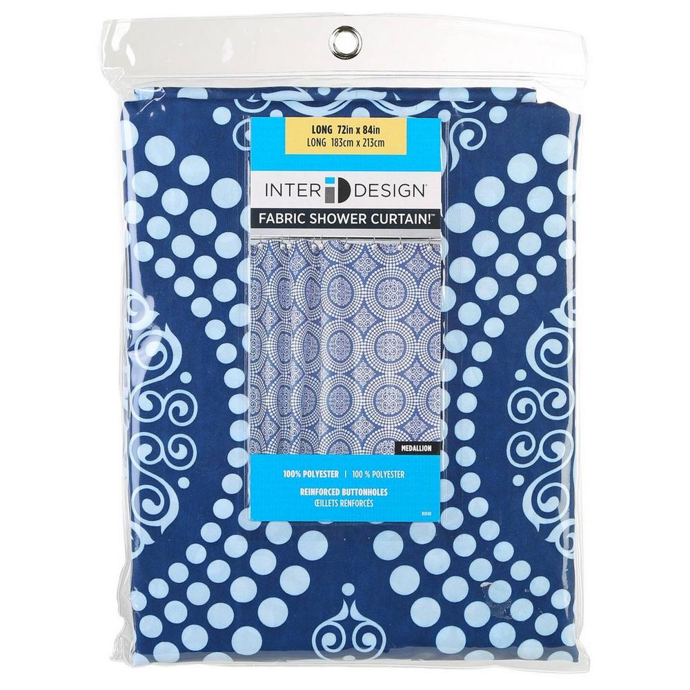 Medallion 72x84 Fabric Shower Curtain Blue Burkes Outlet