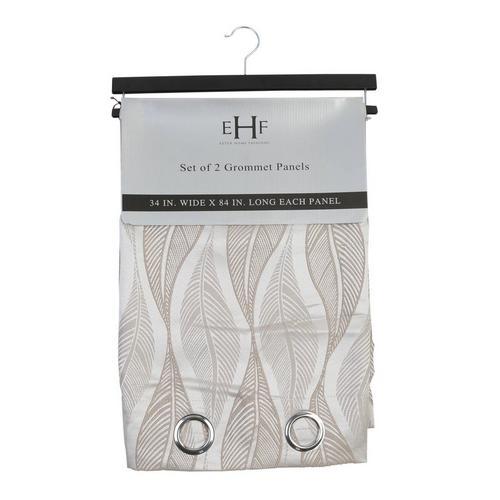Set Of 2 Mayfair 34x84 Curtain Panels Silver Taupe Burkes Outlet