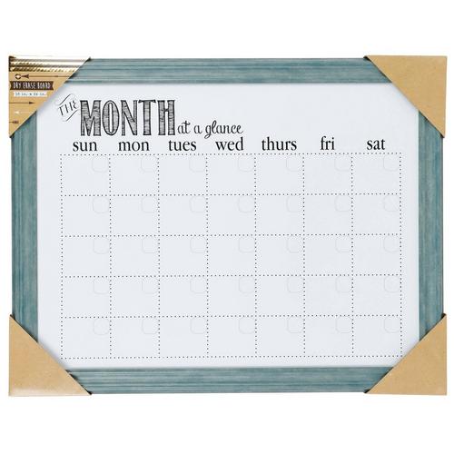Month At A Glance Decorative Dry Erase Board Teal Burkes Outlet