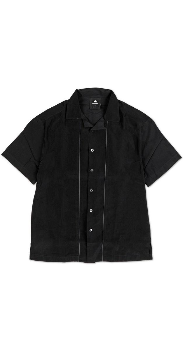 black pinstripe button down shirt