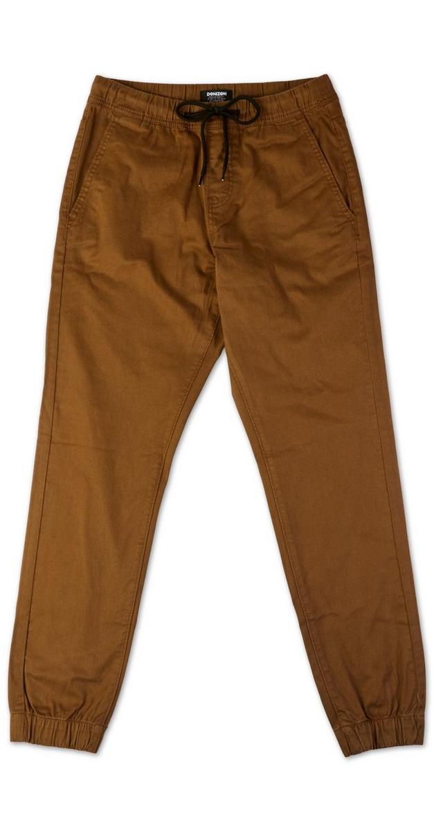 Men's Solid Jogger Pants Brown Burkes Outlet