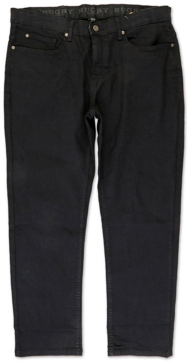 Men's Solid Straight Leg Jeans- Black | Burkes Outlet