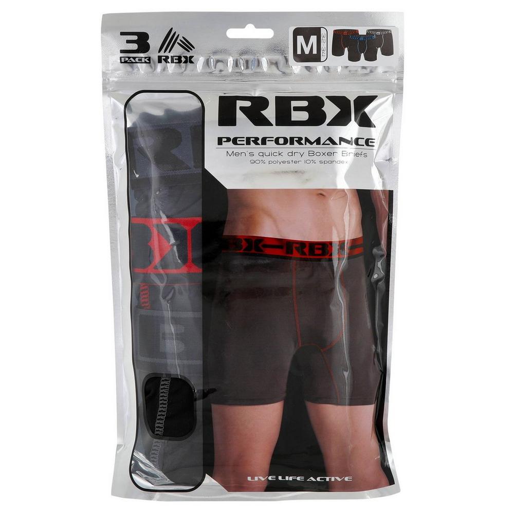 Pack of 3 Reebok Boys Performance Quick Dry Long Leg Boxer Brief