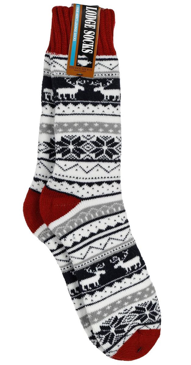 Men's Nordic Print Cozy Lodge Socks - Multi | Burkes Outlet